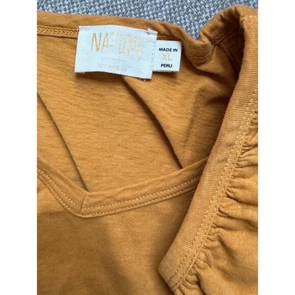 NATION LTD Aven Cami Top Ruffle Sleeve Pima Cotton Tee Size XL - Picture 5 of 5